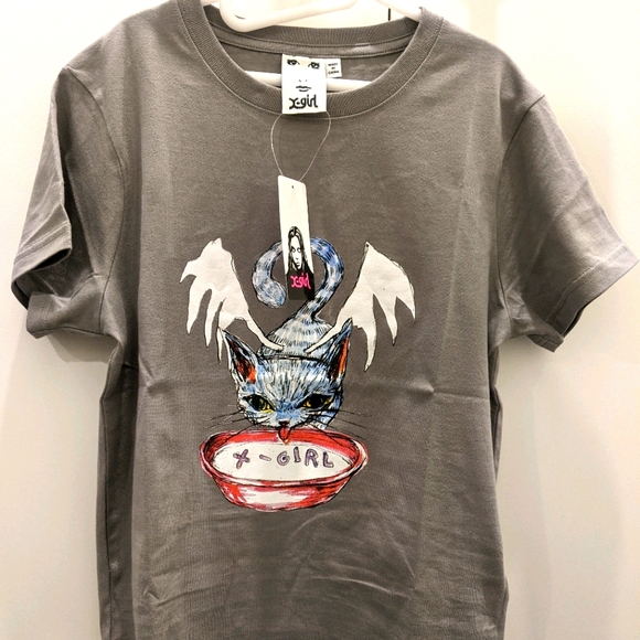 x-girl Tops - X-girl × Eri Wakiyama BAT CAT S/S TEE